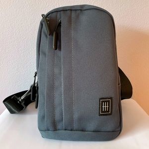 Blue grey cross body bag